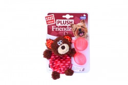 GiGwi - 6223 Plush Friendz Sesli Ayı Kahve Kırmızı Peluş