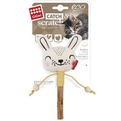 GiGwi - 8519 Ahşap Kedi Oyun Stick Tavşan