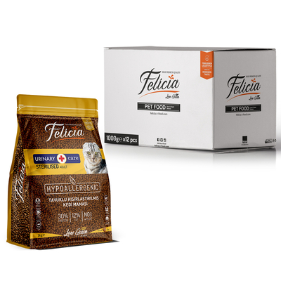 Felicia - Felicia 12x1 Kg Tavuklu Az Tahıllı Kısırlaştırılmış Kedi Maması HypoAllergenic Kedi Maması