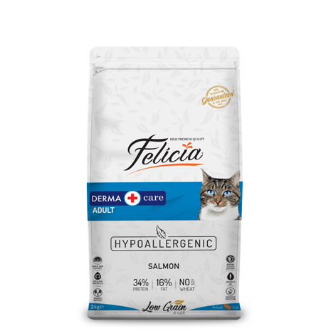 Felicia - Felicia 2 Kg Yetişkin Somonlu Az Tahıllı HypoAllergenic Kedi Maması