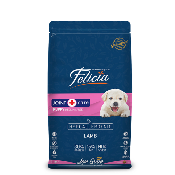 Felicia 3 Kg Yavru Kuzulu M/Large Az Tahıllı Breed HypoAllergenic Köpek Maması