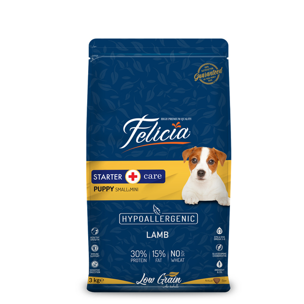 Felicia 3 Kg Yavru Kuzulu Small/Mini Az Tahıllı HypoAllergenic Köpek Maması