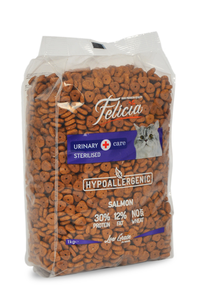 Felicia Az Tahıllı 12 X 1 Kg Sterilised Somonlu HypoAllergenic Kedi Maması - Thumbnail