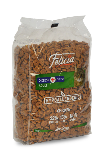 Felicia Az Tahıllı 12 X 1 Kg Yetişkin Tavuklu HypoAllergenic Kedi Maması - Thumbnail