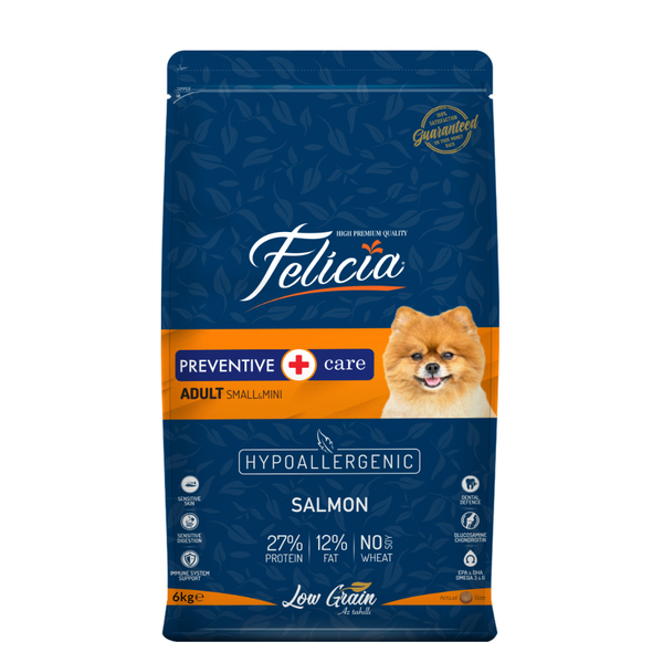 Felicia 6 Kg Yetişkin Somonlu Small Az Tahıllı /Mini HypoAllergenic Köpek Maması