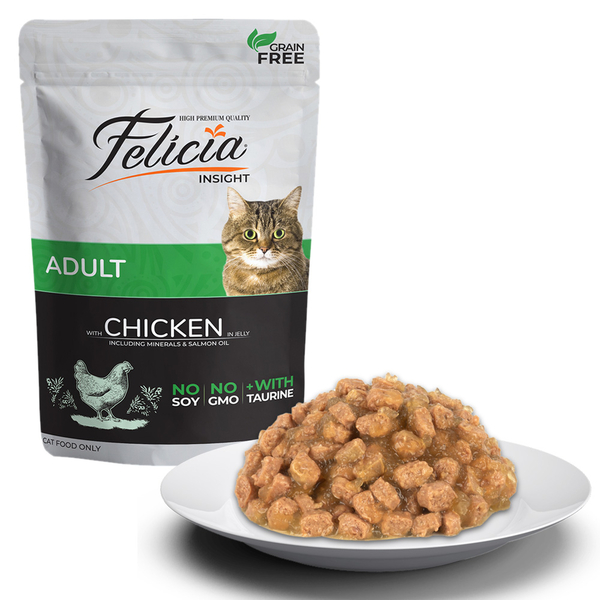 Felicia Tahılsız 85 gr Pouch Yetişkin Tavuklu Yaş Kedi Maması 12 Adet