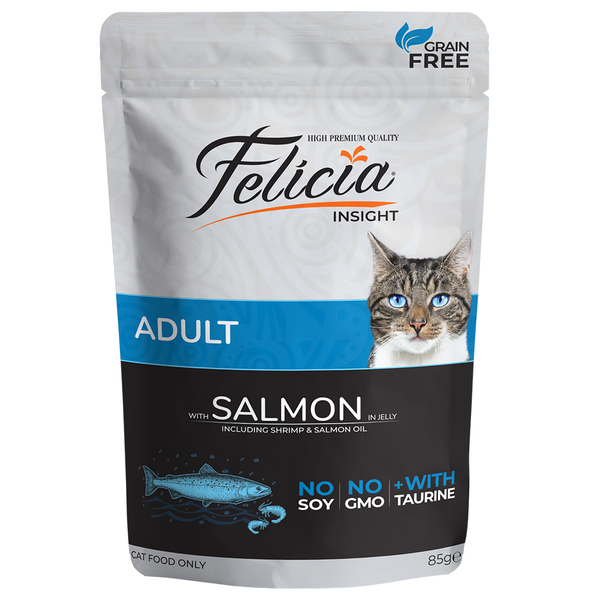 Felicia Tahılsız 85 gr Pouch Yetişkin Somonlu Yaş Kedi Maması 12 Adet