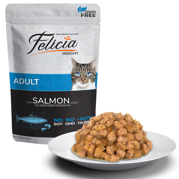 Felicia Tahılsız 85 gr Pouch Yetişkin Somonlu Yaş Kedi Maması 12 Adet