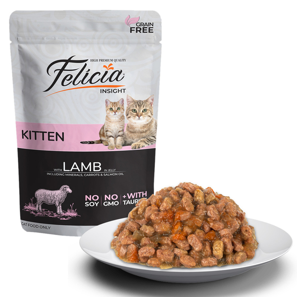 Felicia Tahılsız 85 gr Pouch Yavru Kuzu Etli Yaş Kedi Maması 12 Adet