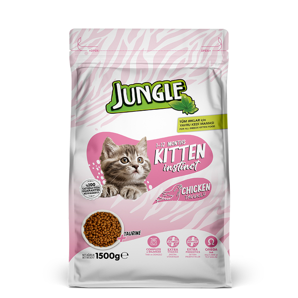 Jungle 1,5 kg-4 Adet Yavru Tavuklu Kedi Maması