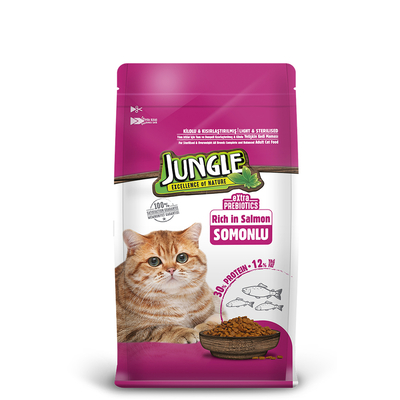 Jungle - Jungle 500 Gr-8 Adet Kısır Somonlu Kısır Kedi Mama