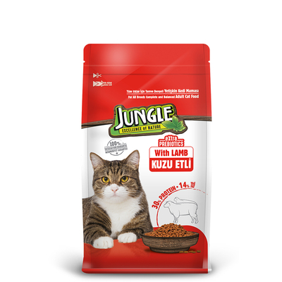 Jungle - Jungle 500 Gr-8 Adet Kuzulu Yetiş.Kedi Maması