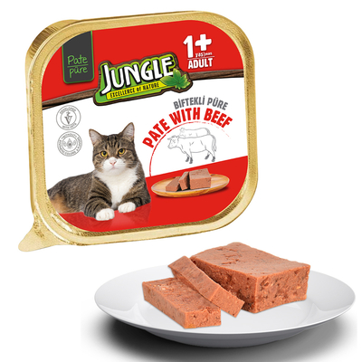 Jungle - Jungle Kedi 100g 32'li Dana Etli Ezme/Pate Mama