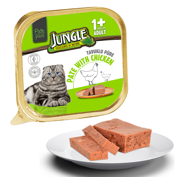 Jungle Kedi 100g 32'li Tavuklu Ezme/Pate Mama