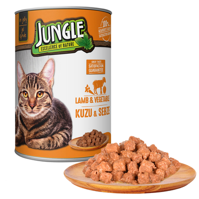 Jungle - Jungle Kedi 415 gr Kuzu Etli-Sebzeli Konserve 24 Adet