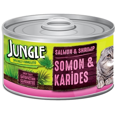 Jungle - Jungle Kedi 85 gr Somonlu-Karidesli Yaş Ezme 24 Ad