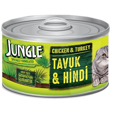 Jungle - Jungle Kedi 85 gr Tavuklu-Hindili Yaş Ezme 24 Adet