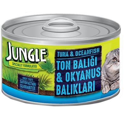 Jungle - Jungle Kedi 85 gr Ton-Okyanus Balı.Yaş Ezme 24 Ad.