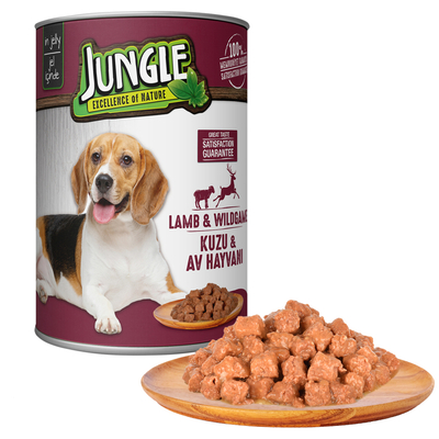 Jungle - Jungle Köpek 415 gr Kuzu Etli-Av Hayv.Konserve 24 Adet