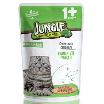 Jungle Kedi Tavuklu 24 Adet 100 g Pouch - Thumbnail