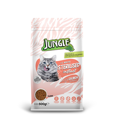 Jungle - Jungle 500 Gr-8 Adet Kısır Somonlu Kısır Kedi Mama