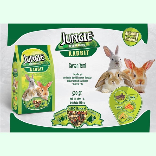 Jungle Tavşan Yemi 500 gr 6'lı.