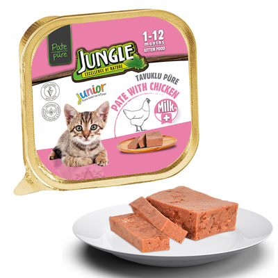 Jungle - Jungle Yavru Kedi 100g 32'li Sütlü/Tavuk.Ezme/Pate