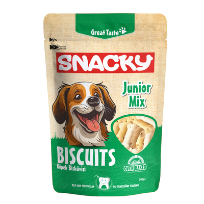 Snacky - Junior Mix Köpek Bisküvisi 200 gr - 6 Adet