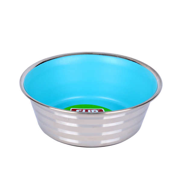 KE 1100PSR Çizgi Desenli Renkli Silikon Tabanlı Çelik Mama Kabı 11 cm