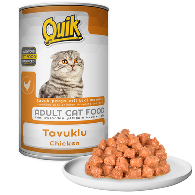 Quik - Quik Kedi 415 gr Tavuklu Konserve 24 Adet