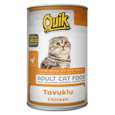 Quik Kedi 415 gr Tavuklu Konserve 24 Adet - Thumbnail