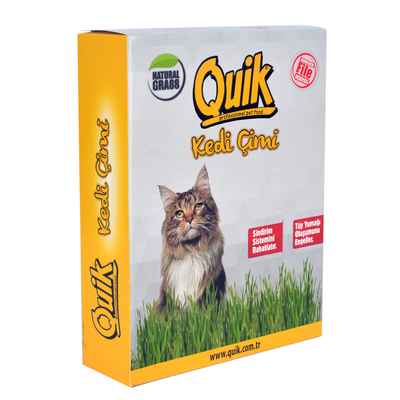 Quik - Quik Doğal Kedi Çimi (Fileli) - 6 Adet