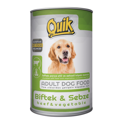 Quik Köpek 415 gr Biftek-Sebze Konserve 24 Adet - Thumbnail