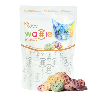 Ranova - Ranova Kediler için Dondurularak Kurutulmuş Etli Waffle *60g (Karışık Lezzet)