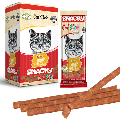 Snacky - Snacky Kedi Stick Ödül Kuzulu 3*5 gr-25 Adet