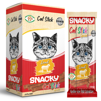 Snacky Kedi Stick Ödül Kuzulu 3*5 gr-25 Adet - Thumbnail