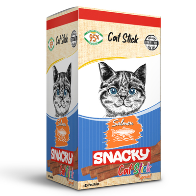 Snacky Kedi Stick Ödül Somonlu 3*5 gr-25 Adet - Thumbnail