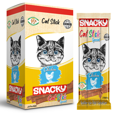 Snacky Kedi Stick Ödül Tavuklu 3*5 gr-25 Adet - Thumbnail