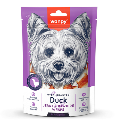 Wanpy - Wanpy Deri Üzerine Ördek Sarılı 100 gr Köpek Ödülü