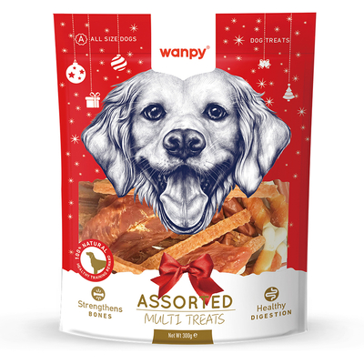 Wanpy - Wanpy Karışık Yılbaşı M-02H Köpek Ödülü 300 g