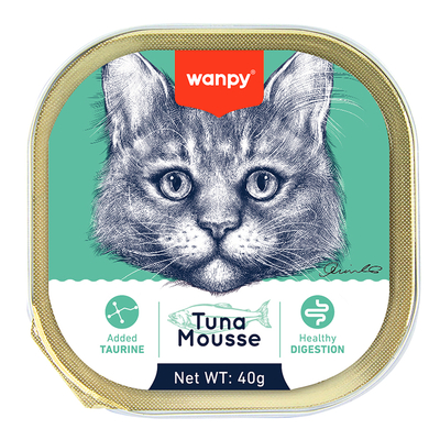 Wanpy - Wanpy Kedi 40g 6'lı Ton Balıklı Alutray Yaş Mama