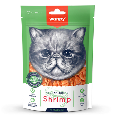 Wanpy - Wanpy Kedi Dondurularak Kurutulmuş Karides 20g