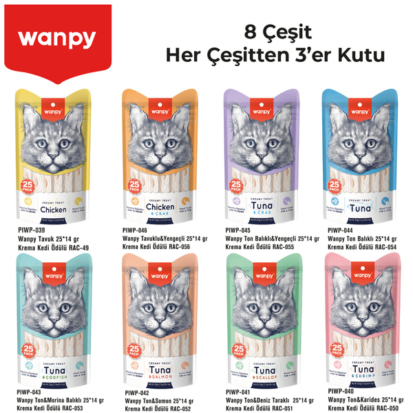 Wanpy Kedi Krema 25'li Set - Ekim