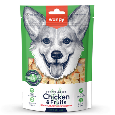 Wanpy - Wanpy Köpek Dondurularak Kurutulmuş Tavuk&Meyve 40g