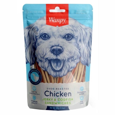 Wanpy - Wanpy Tavuklu&Morina Balıklı 100 gr CC-01S Köpek Ödülü