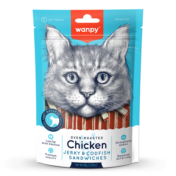 Wanpy Tavuklu&Morina Balıklı Kedi Ödülü 80g