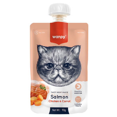 Wanpy - Wanpy Taze Somonlu&Tavuklu 10'lu Kedi Et Ezmesi 90 gr