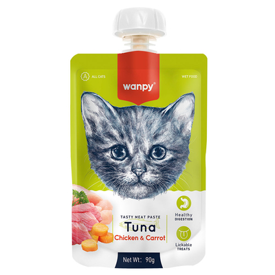 Wanpy - Wanpy Taze Ton Balıklı&Tavuklu 10'lu Kedi Et Ezmesi 90 gr