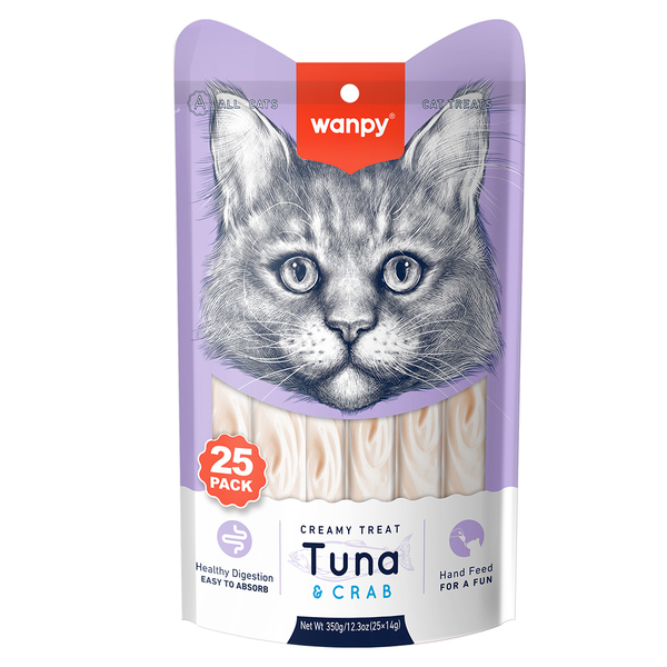 Wanpy Ton Balıklı&Yengeçli 25*14 gr Krema Kedi Ödülü RAC-055