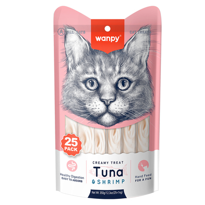 Wanpy - Wanpy Ton&Karides 25*14 gr Krema Kedi Ödülü RAC-050